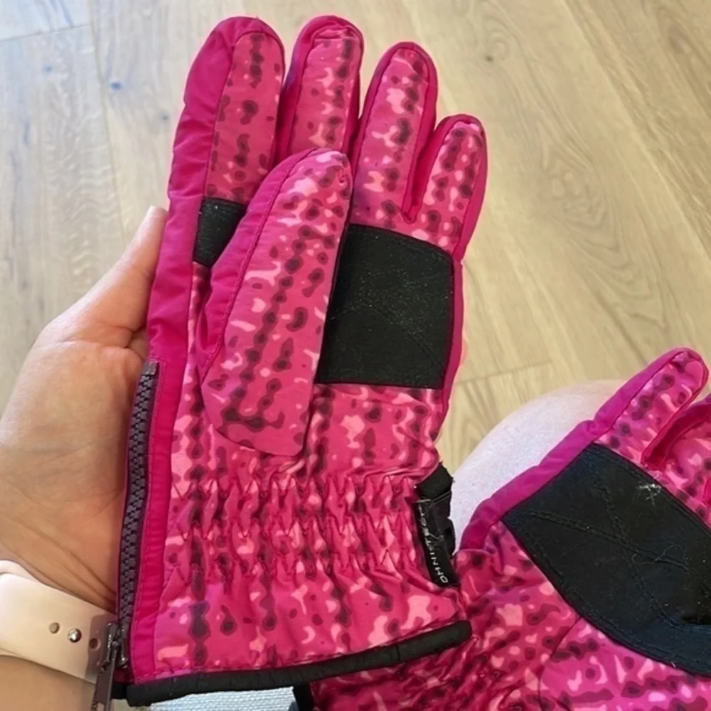 Columbia Kids Youth Large Bugaboo Omni-Tech Pink Waterproof Ski Gloves
